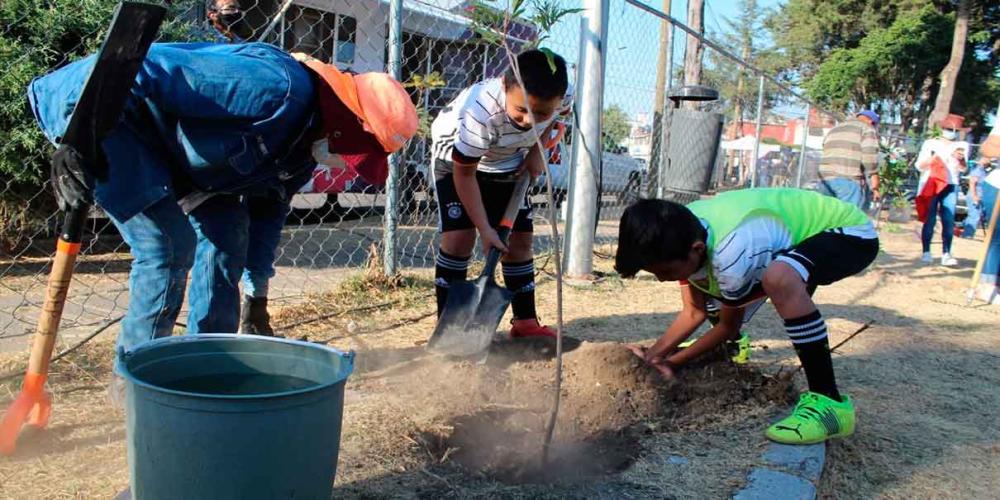 Con 14 mil árboles reforestan Puebla capital