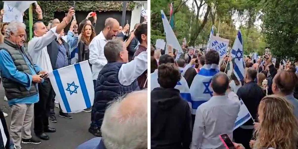 Decenas de personas se manifestan frente a la Embajada de Israel en la CDMX