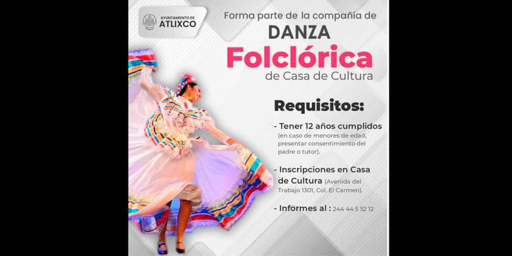 Forma parte de la Compañía de Danza Folclórica Acapetlahuacan, en Atlixco