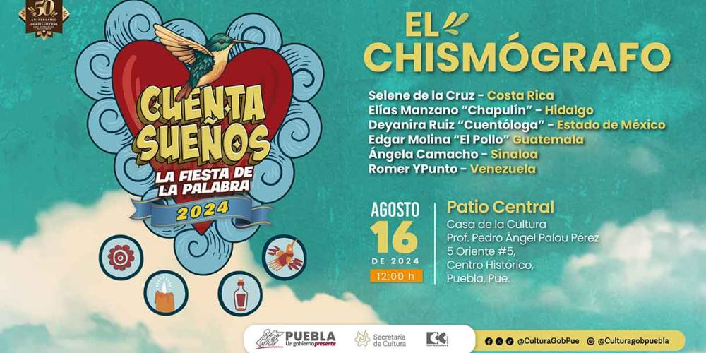 Llega a Puebla el Festival “Cuenta Sueños. La Fiesta de la Palabra” 