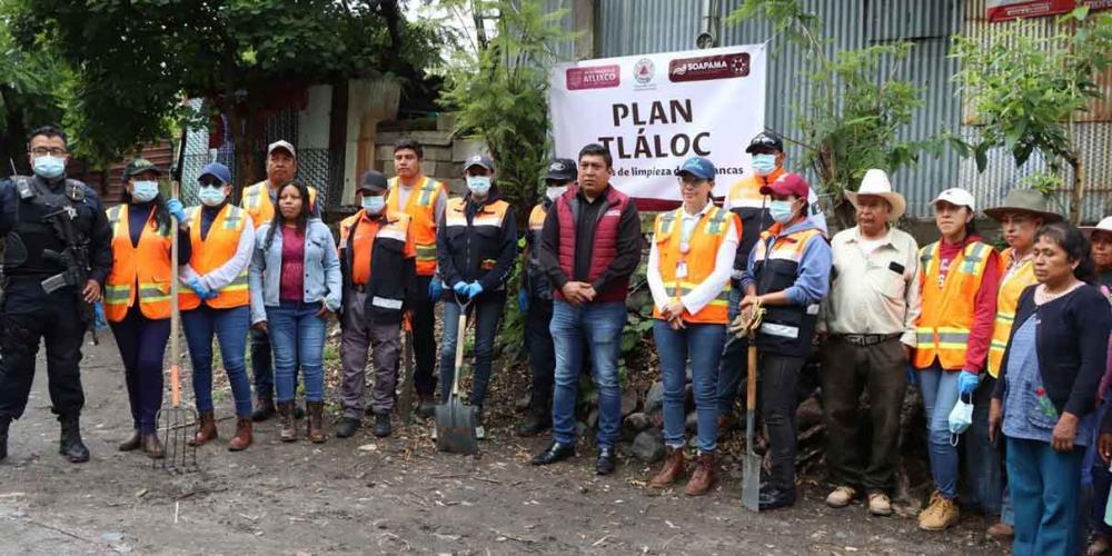 Se aplica el Plan Tláloc en Atlixco para limpiar barrancas de Atlixco