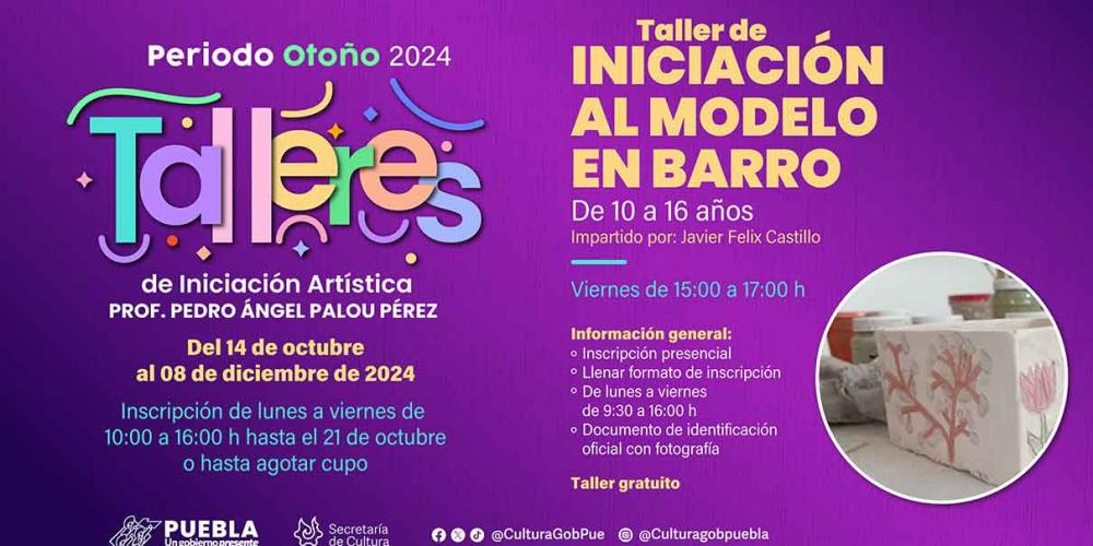 Anuncia Secretaría de Cultura talleres artísticos para octubre-diciembre