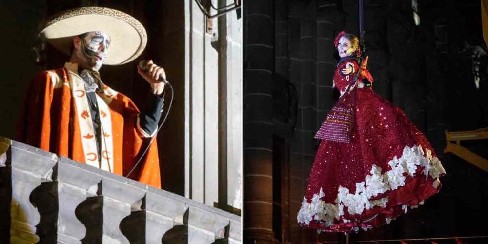 Disfrutaron cientos de poblanos el performance ¡Ay Llorona! en el zócalo