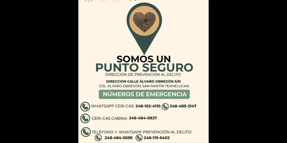 ‘Puntos Seguros’: Nuevo programa en Texmelucan para auxiliar a ciudadanos en riesgo