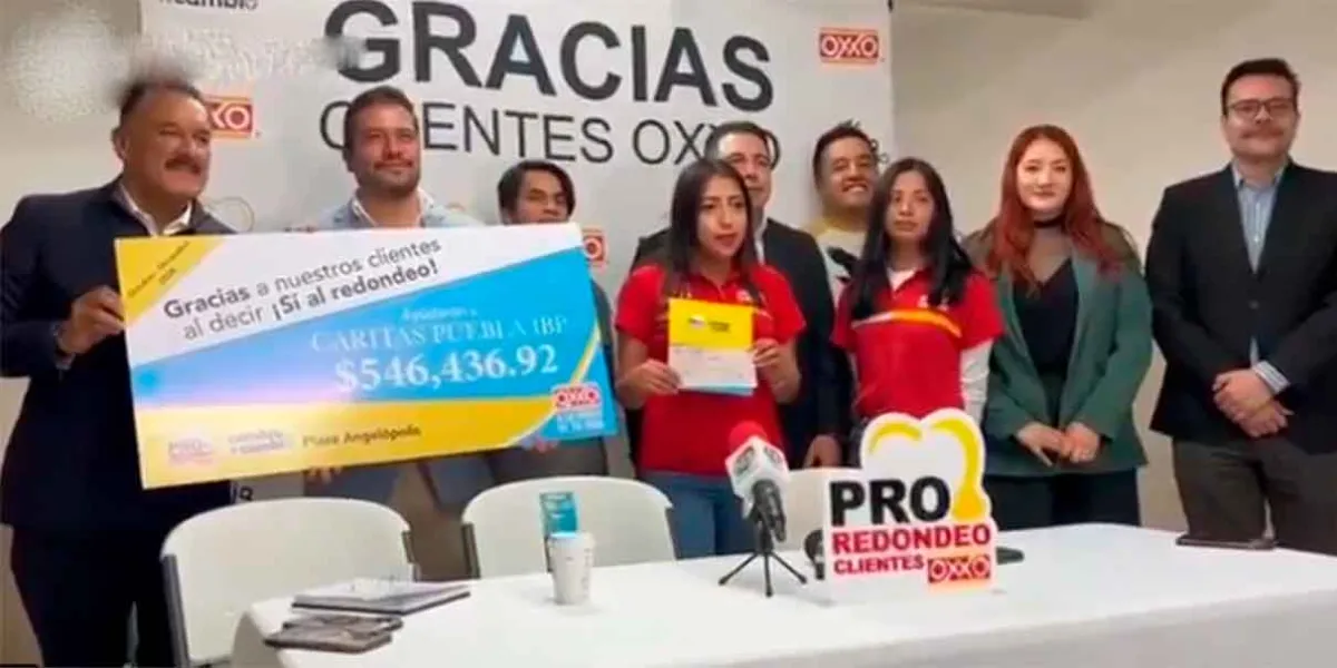 Cáritas Puebla recibe más de 546 mil pesos de Oxxo para fortalecer su labor social