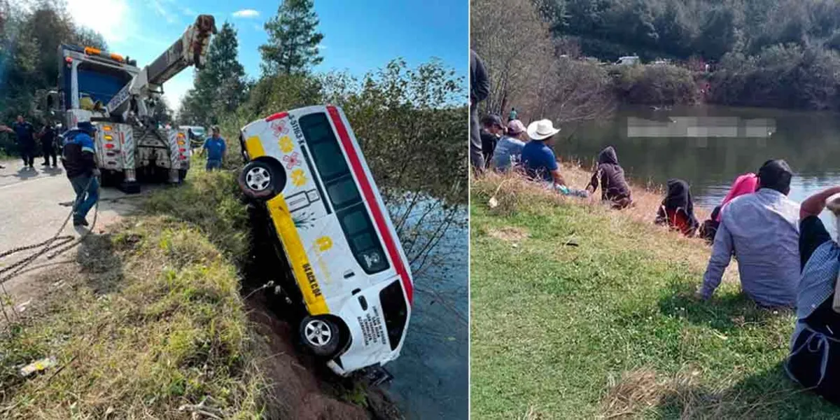 Colectiva se precipitó a la presa Omiltémetl, hubo tres muertos; un menor de edad era el conductor