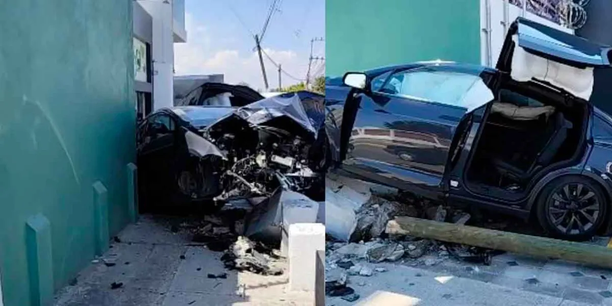 Joven estrella Tesla en Calzada Zavaleta; viajaba a exceso de velocidad