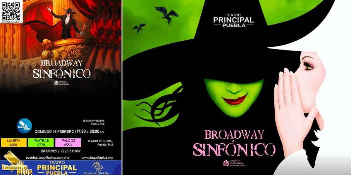 Este DOMINGO el espectacular Broadway Sinfónico llega a Puebla 