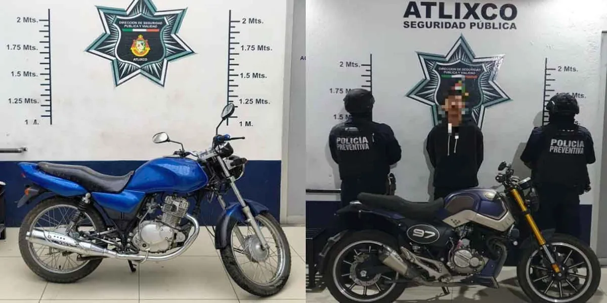Policía de Atlixco recupera motocicletas robadas en operativo coordinado