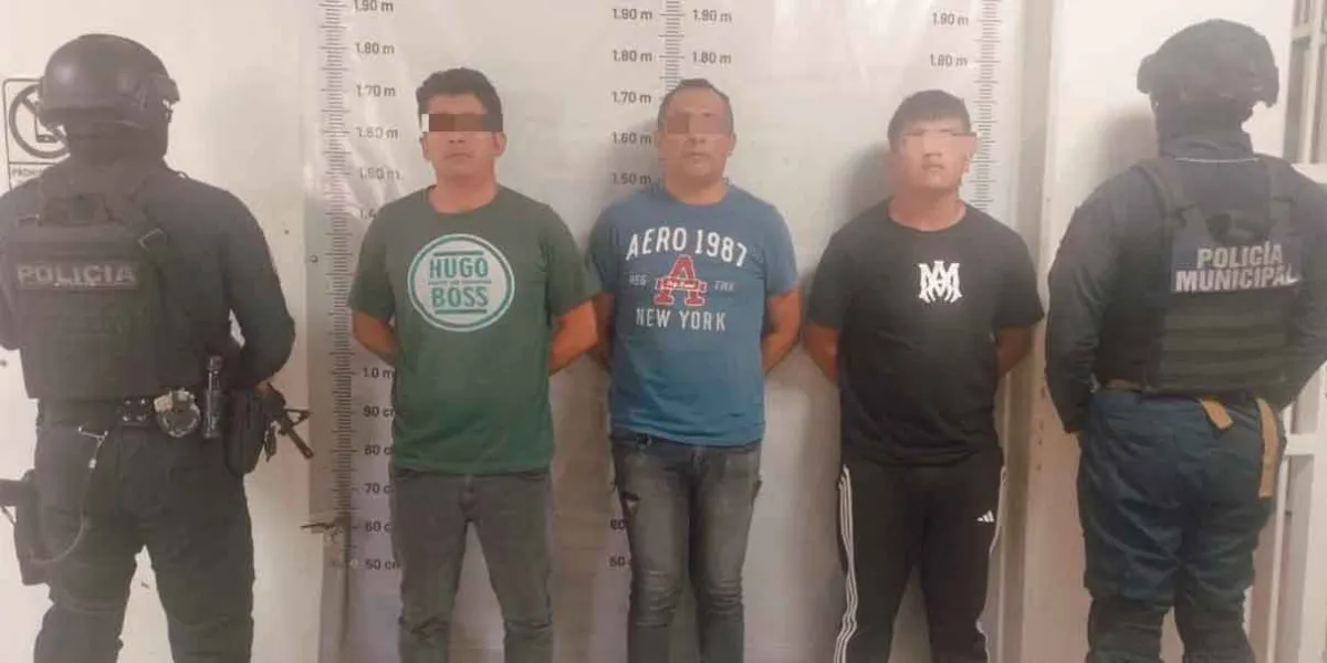 En Cuautlancingo detienen a tres sujetos en posesión de armas y droga 