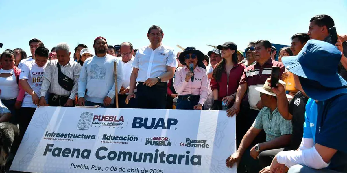 Gobernador Armenta y Rectora Cedillo encabezan faena de limpieza en CU2 de la BUAP
