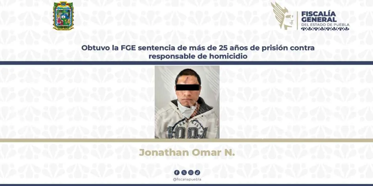 FGE obtiene sentencia contra Jonathan Omar N. por asesinato ocurrido en 2020