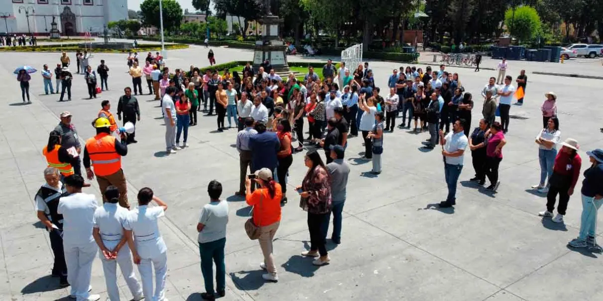 San Pedro Cholula participó en el Primer Simulacro Nacional 2025