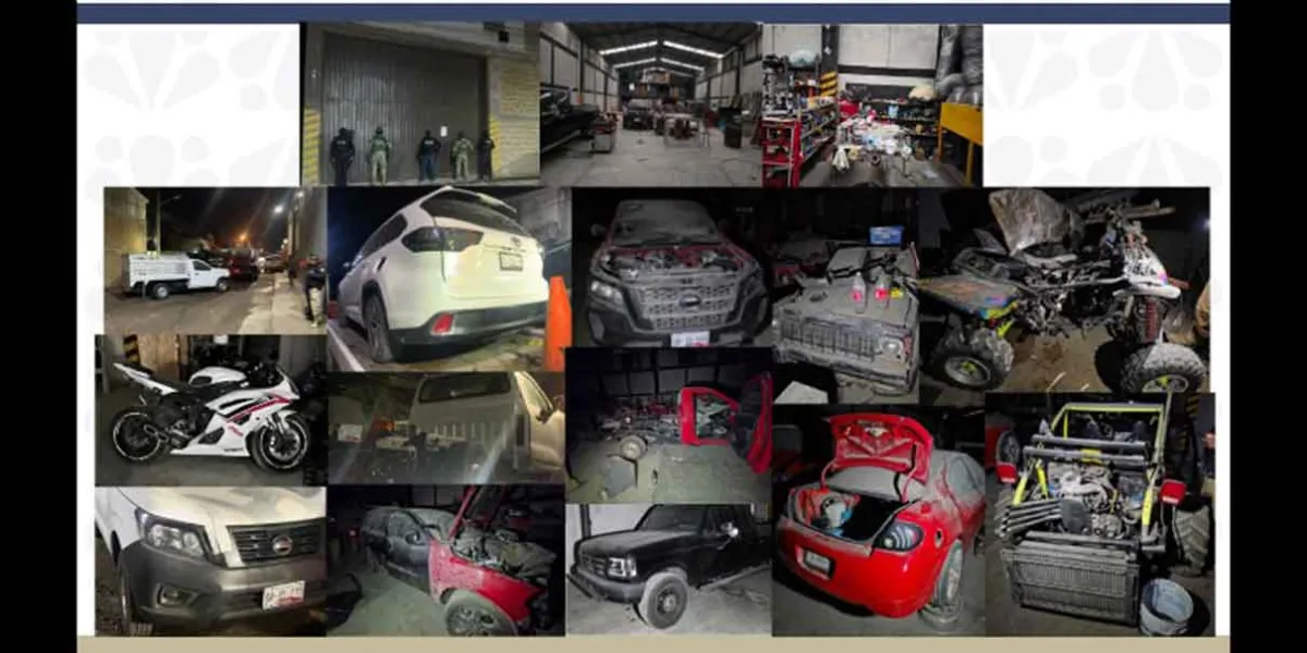 Cateo en Puebla revela operación de robo de vehículos: 10 unidades aseguradas 