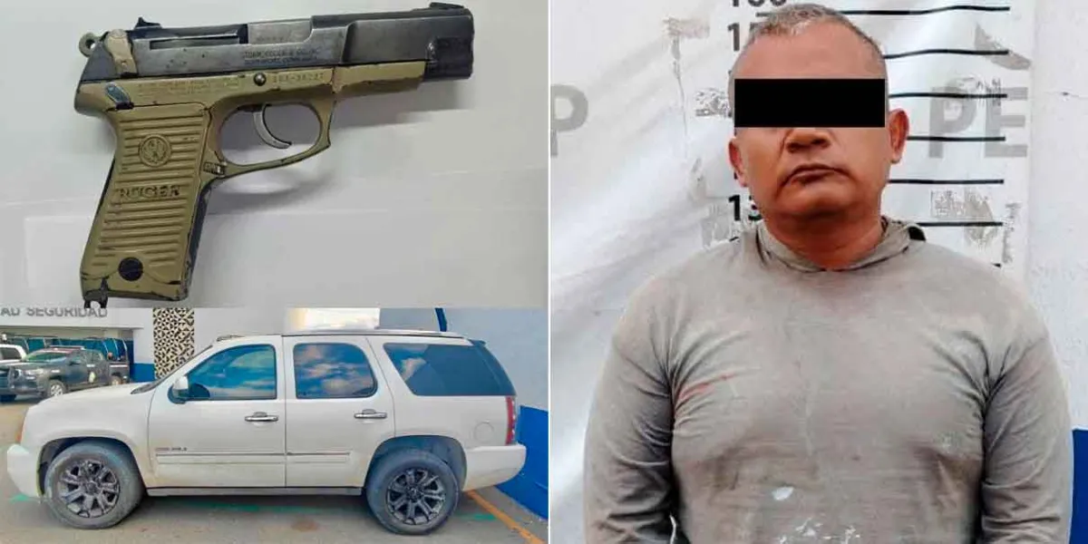 Detiene a hombre armado y con camioneta blindada en Tepeojuma 