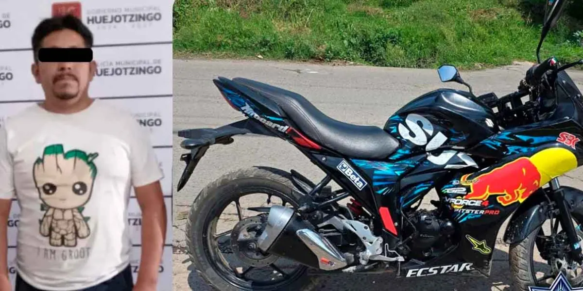 Recuperan motocicletas robadas y detienen a dos hombres en Huejotzingo