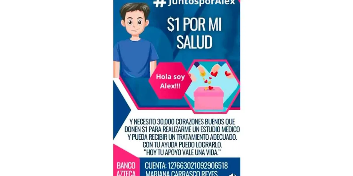 Comunidad de Oriental se une para apoyar a Álex, joven con cáncer que necesita estudio especializado