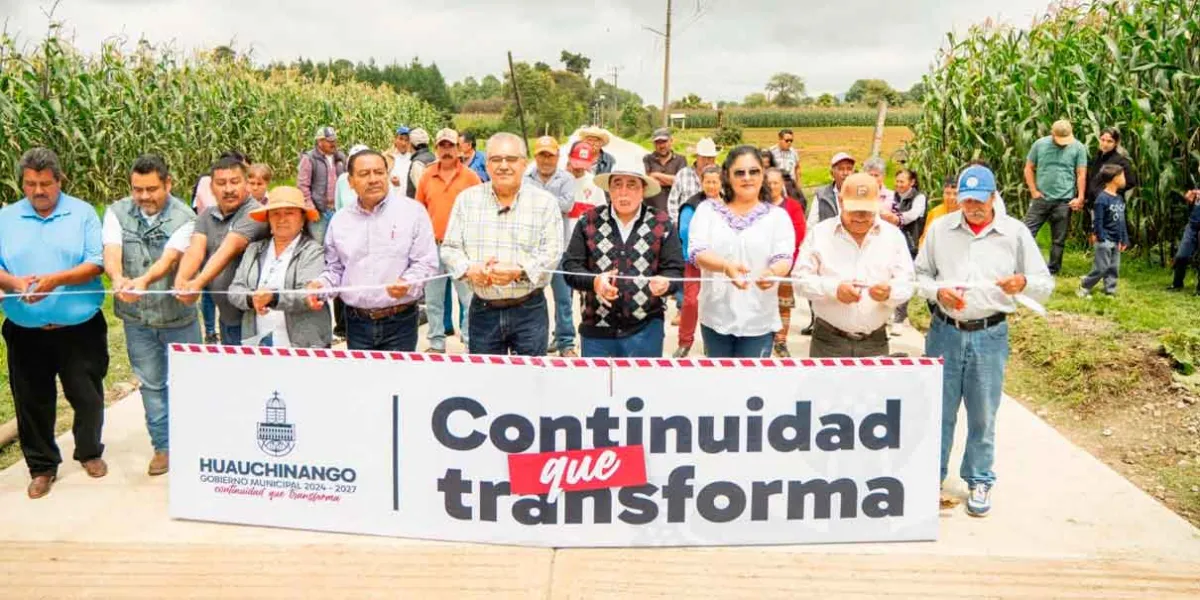  Más calles pavimentadas en comunidades de Huauchinango