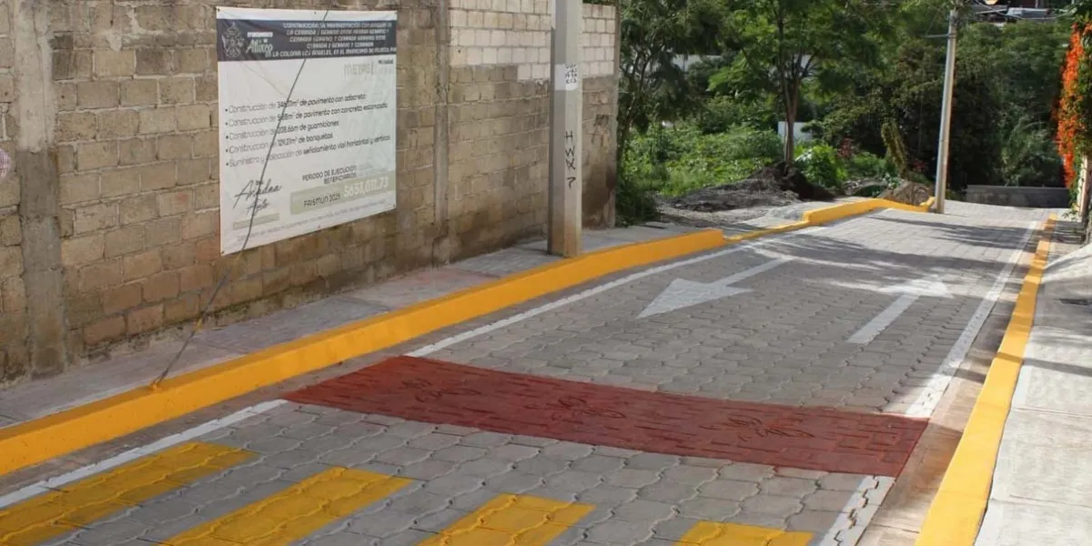 Más obras de pavimentación, ahora en la colonia Los Ángeles, en Atlixco