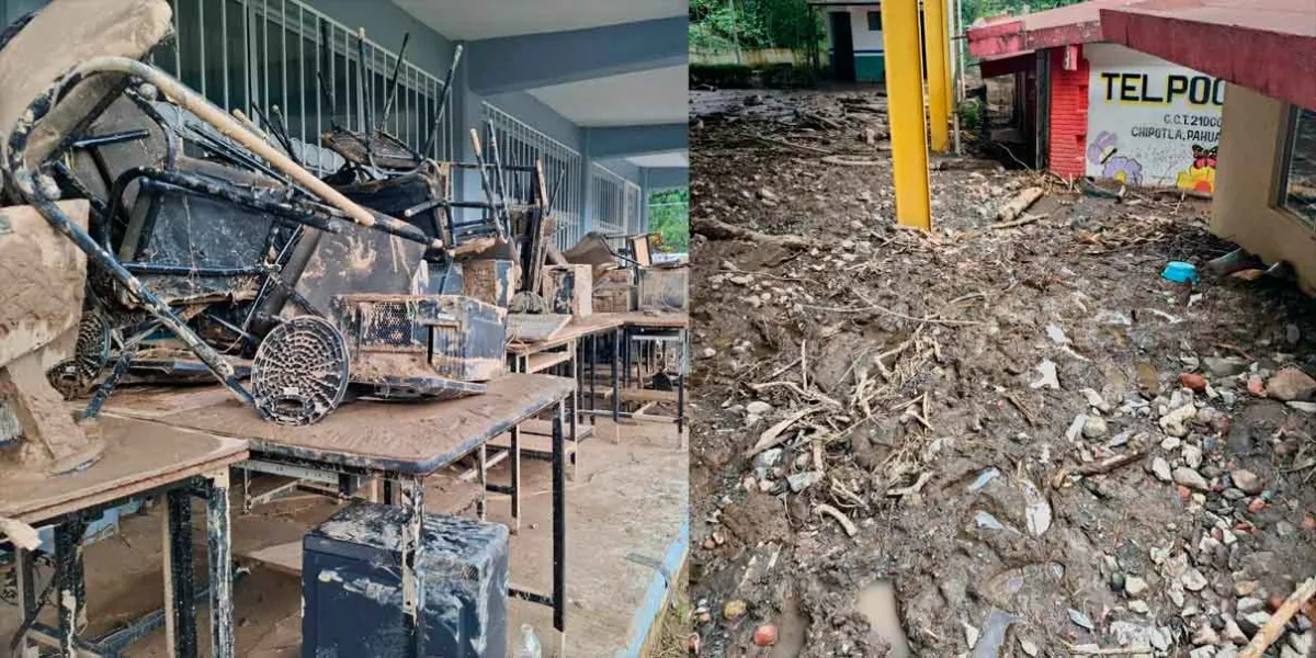 CAPCEE inicia evaluación de daños en escuelas por fuertes lluvias en la Sierra Norte