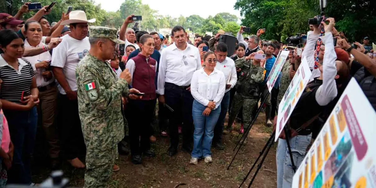 Puebla avanza en la reconstrucción tras lluvias en la Sierra Norte: Sheinbaum y Armenta refuerzan apoyo a 60 mil afectados