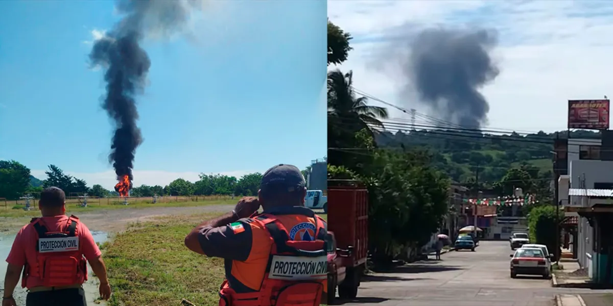 Incendio en quemador de Pemex genera pánico en Vicente Guerro, Venustiano Carranza