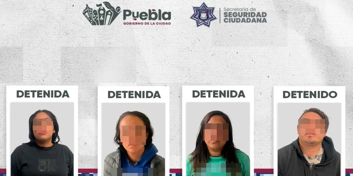 Caen cuatro por robo con violencia a transeúnte en Puebla