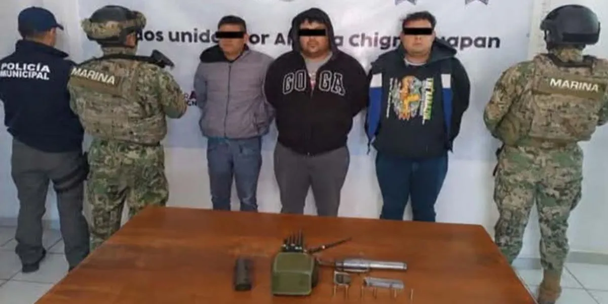 Capturan en Chignahuapan a tres presuntos delincuentes ligados a asaltos carreteros