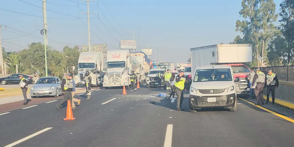 Camiones provocaron una carambola en la México–Puebla; hubo un lesionado
