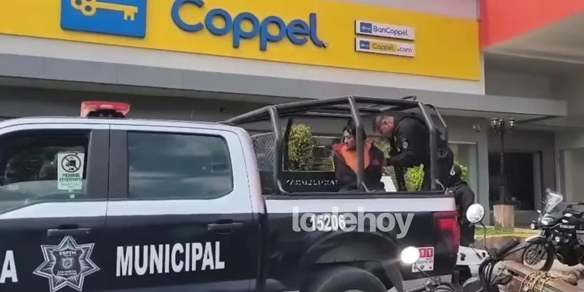 Atrapan a ladrón en el Coppel de Texmelucan