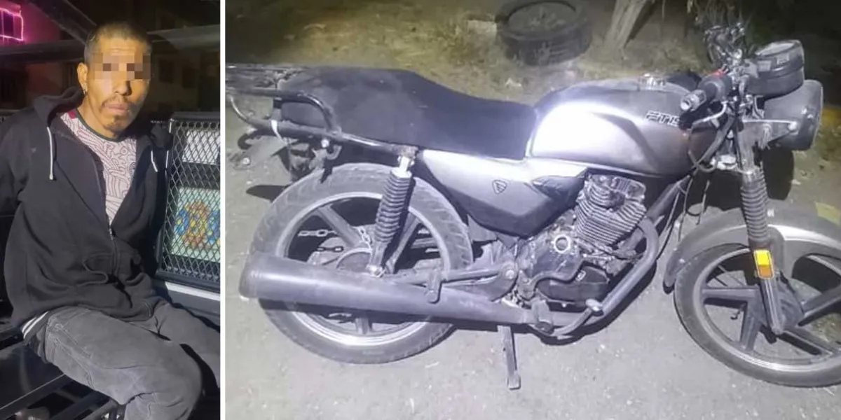 Capturan a sujeto con moto robada en Sanctorum