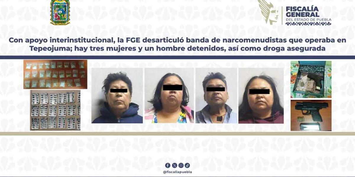 Desarticulan en Tepeojuma banda dedicada al narcomenudeo tras operativo interinstitucional