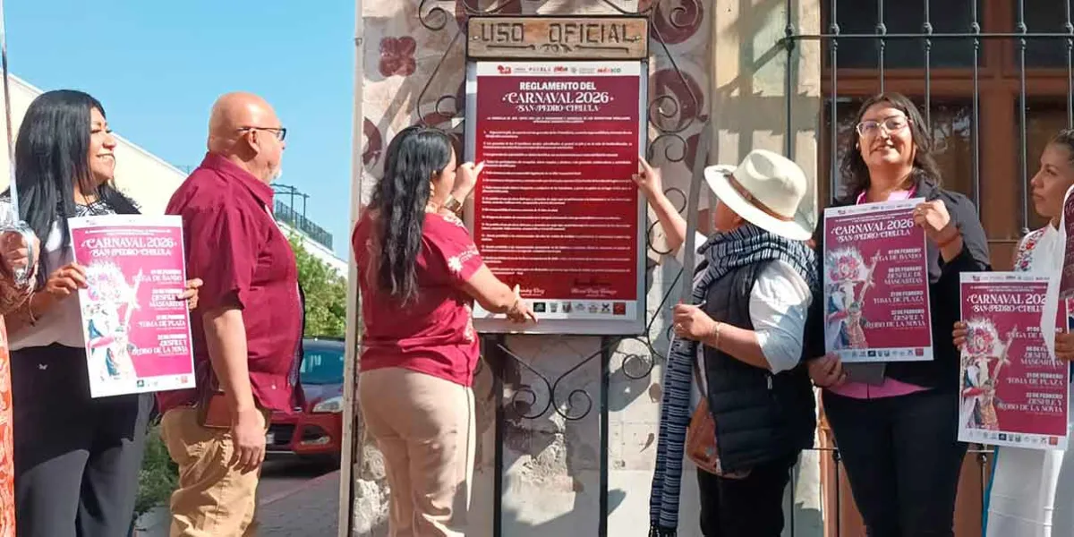 Carnaval 2026 en San Pedro Cholula inicia con la pega del Bando y llamado a la participación ciudadana