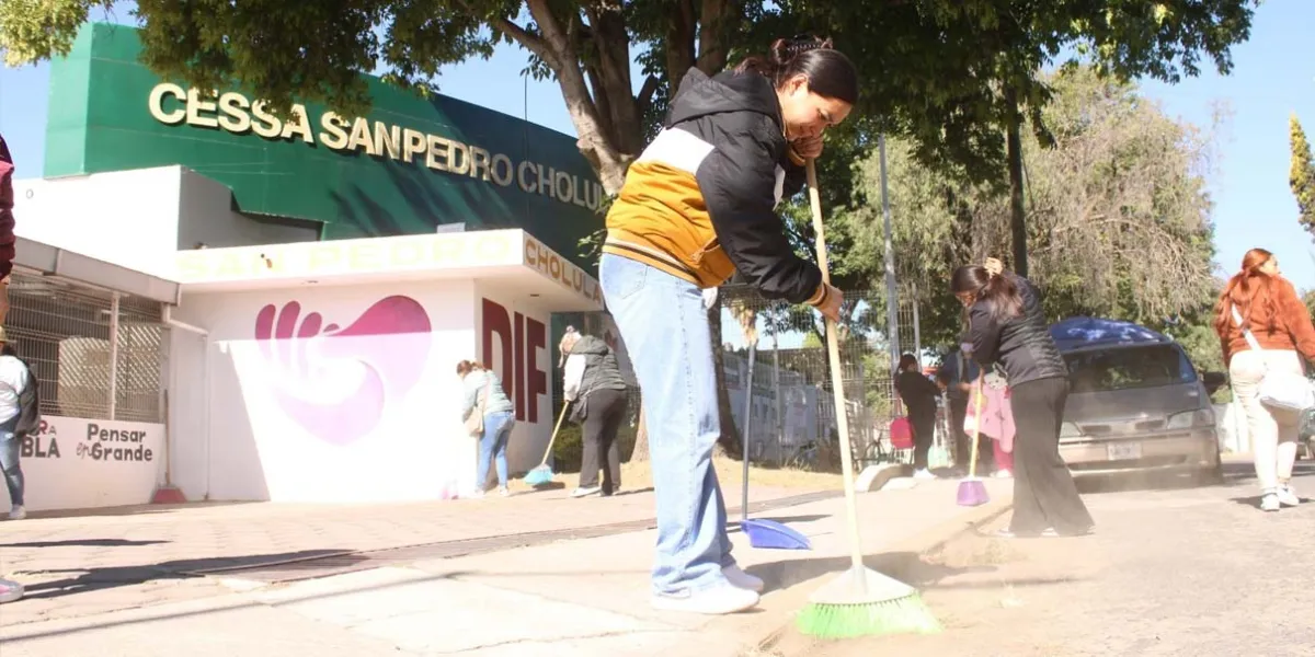 Mejoran entorno urbano en Cholula con faena encabezada por Lupita Fernández
