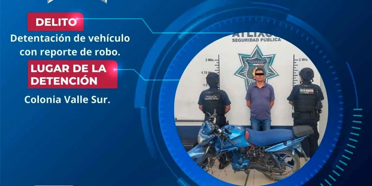 Policía de Atlixco recuperó motos con reporte de robo; hubo un detenido