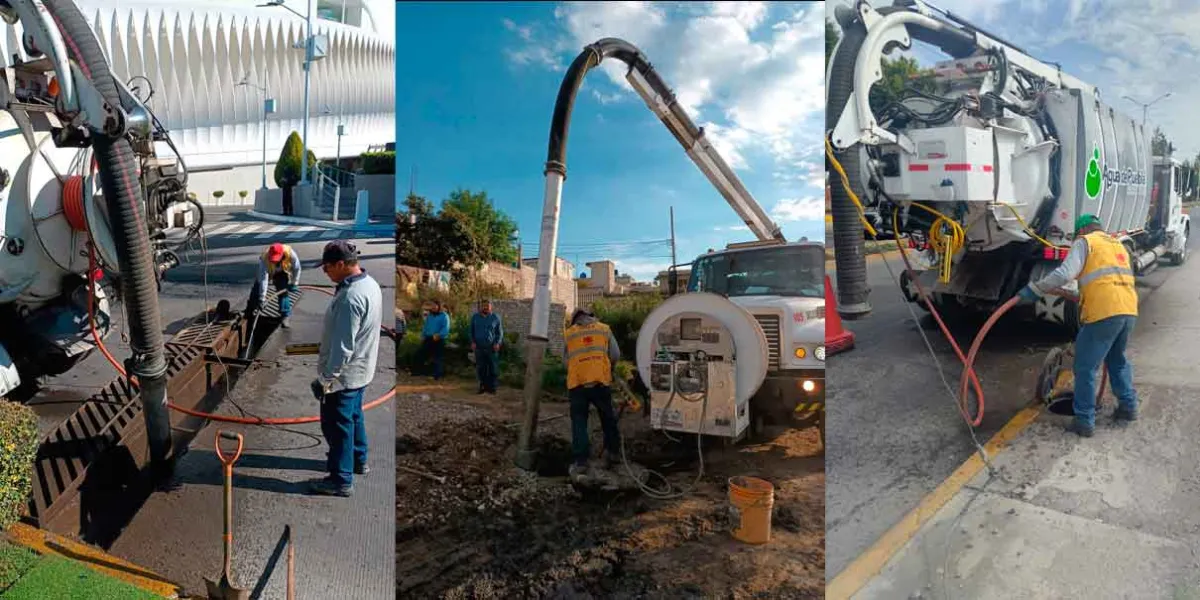 Para prevenir inundaciones en temporada de lluvias, Agua de Puebla refuerza mantenimiento y rehabilitación de drenaje