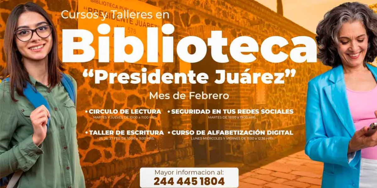 Atlixco invita a cursos educativos y digitales en la Biblioteca Municipal