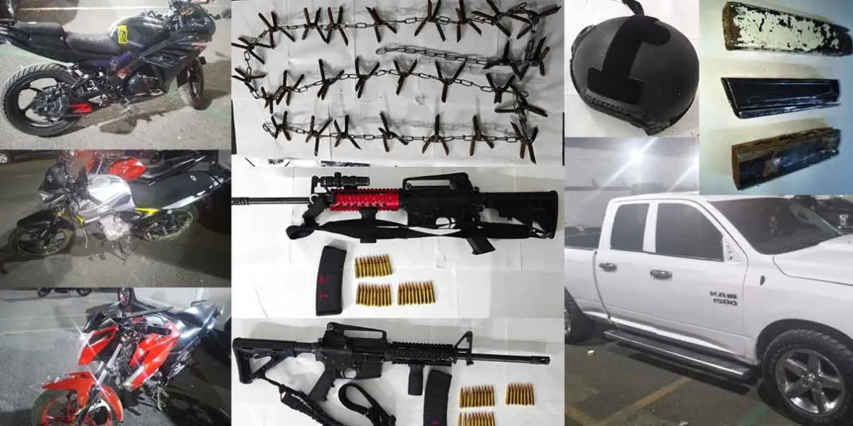 Fuerzas federales aseguran armamento en Tecamachalco, Tepeaca y Acatzingo