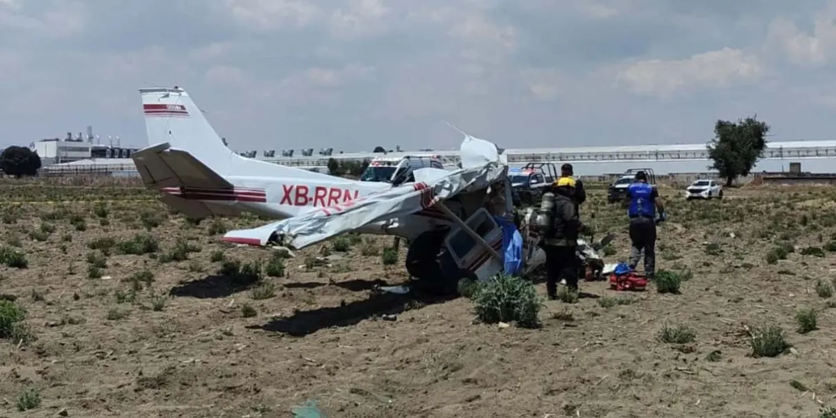 Se desplomó avioneta en Huejotzingo