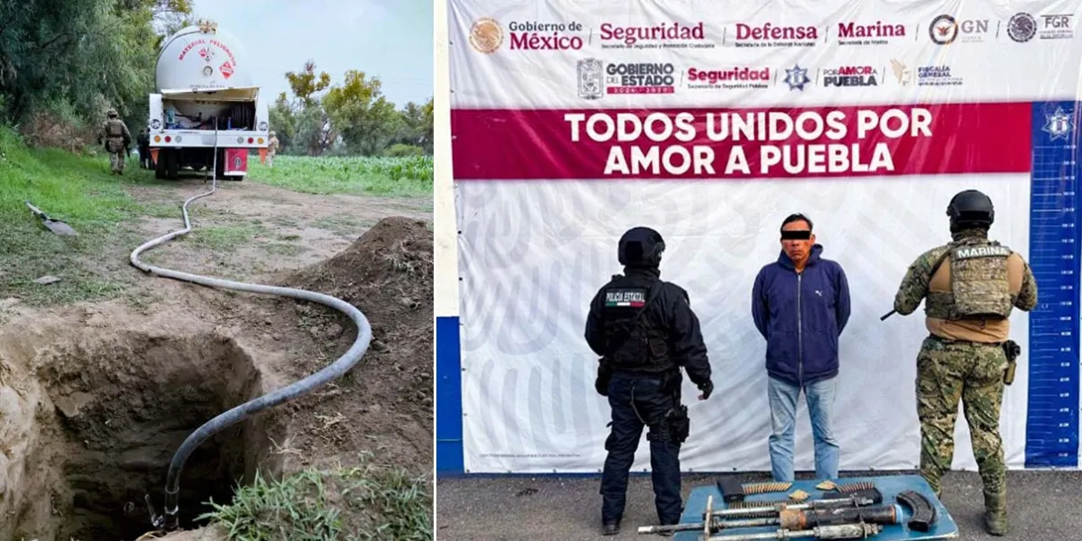 Atrapan a huachicolero en Huejotzingo con camionetas y pipa