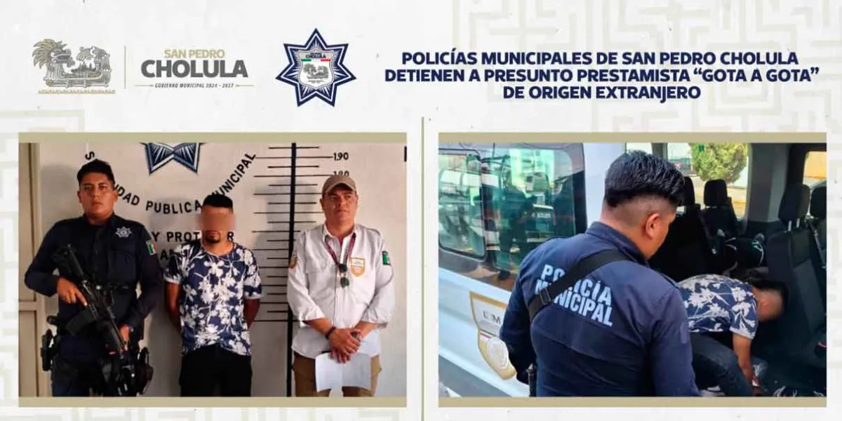 Policías  de San Pedro Cholula detienen a presunto prestamista “gota a gota” 