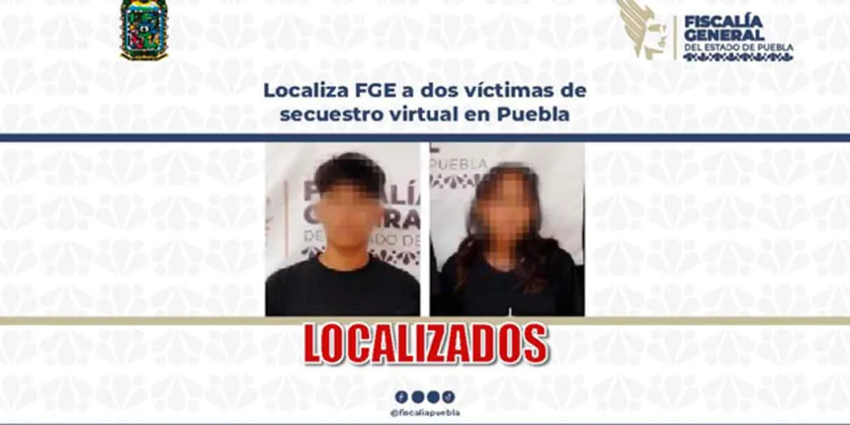 FGE rescata a dos jóvenes víctimas de secuestro virtual en Puebla; extorsionador exigía 300 mil pesos
