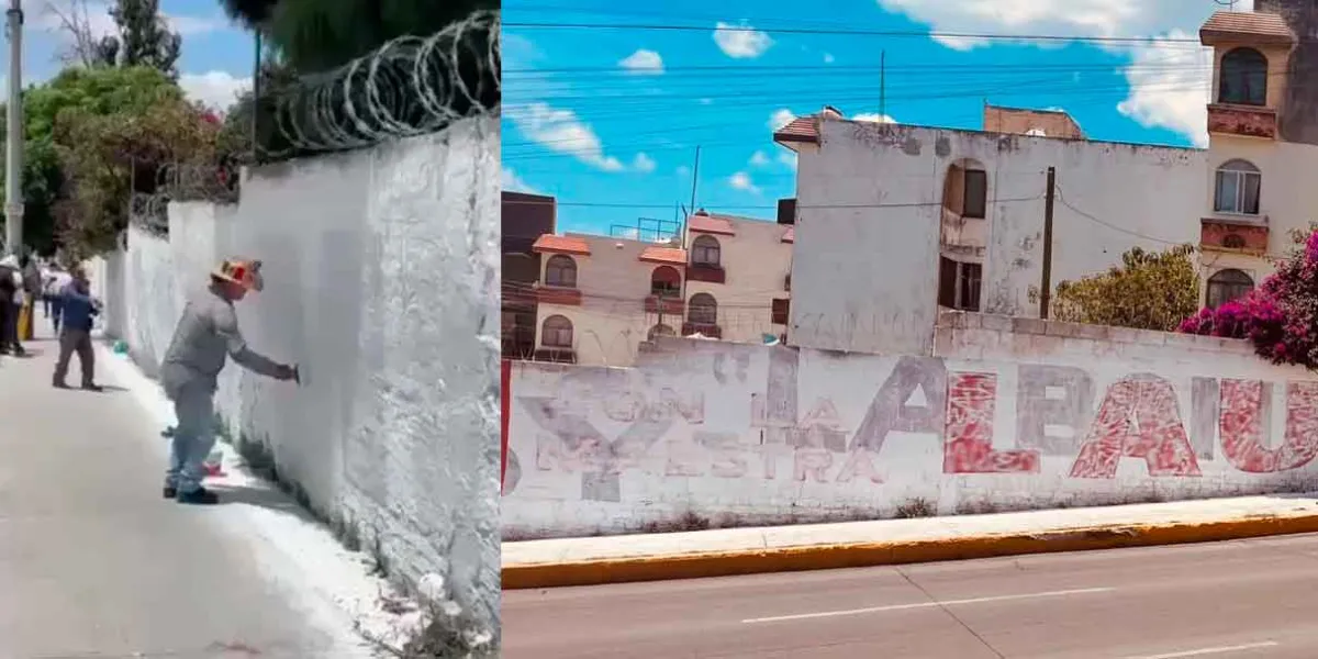 Bardas Blancas llega a Puebla tras blanquear 285 muros en Culiacán. VIDEO