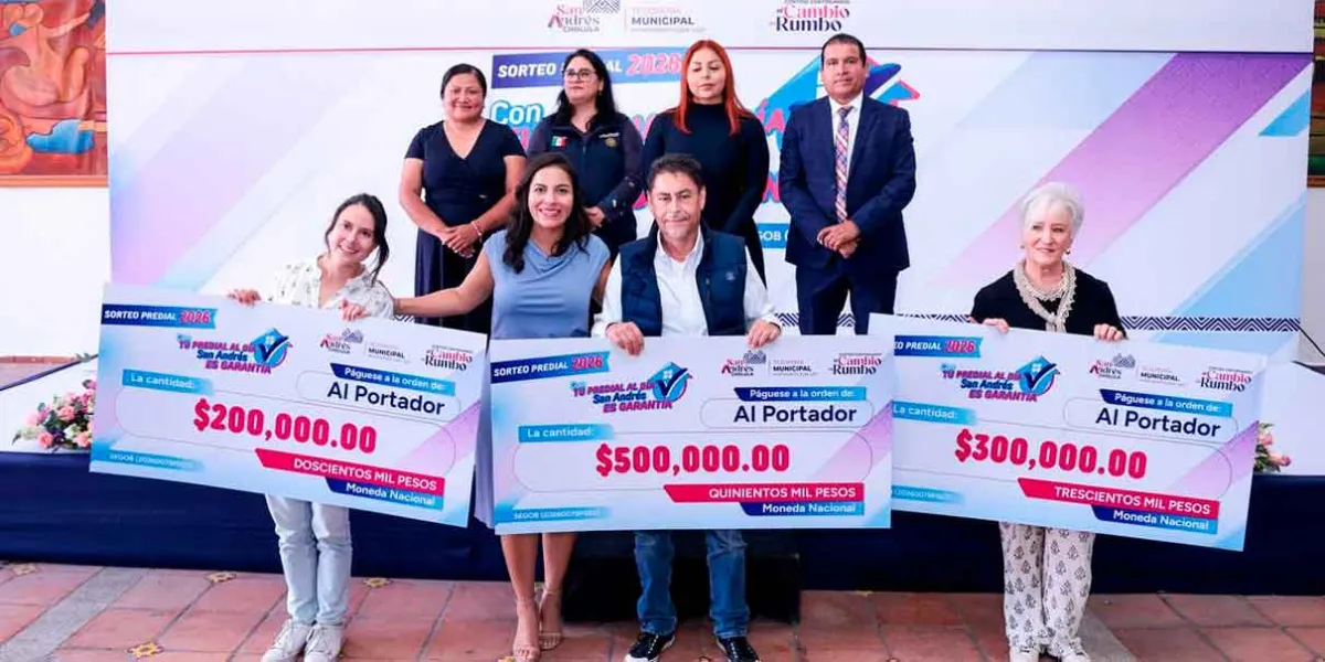 San Andrés Cholula premia a contribuyentes cumplidos con predial 2026