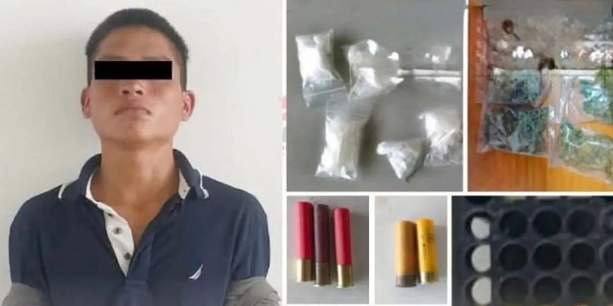 Capturan a joven con más de 30 cartuchos y presunta droga en Huaquechula