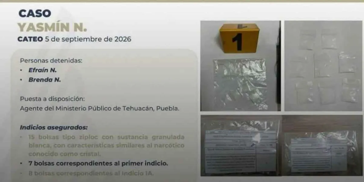 Detienen a Efraín N. y Brenda N. por feminicidio de Yazmín en Tehuacán