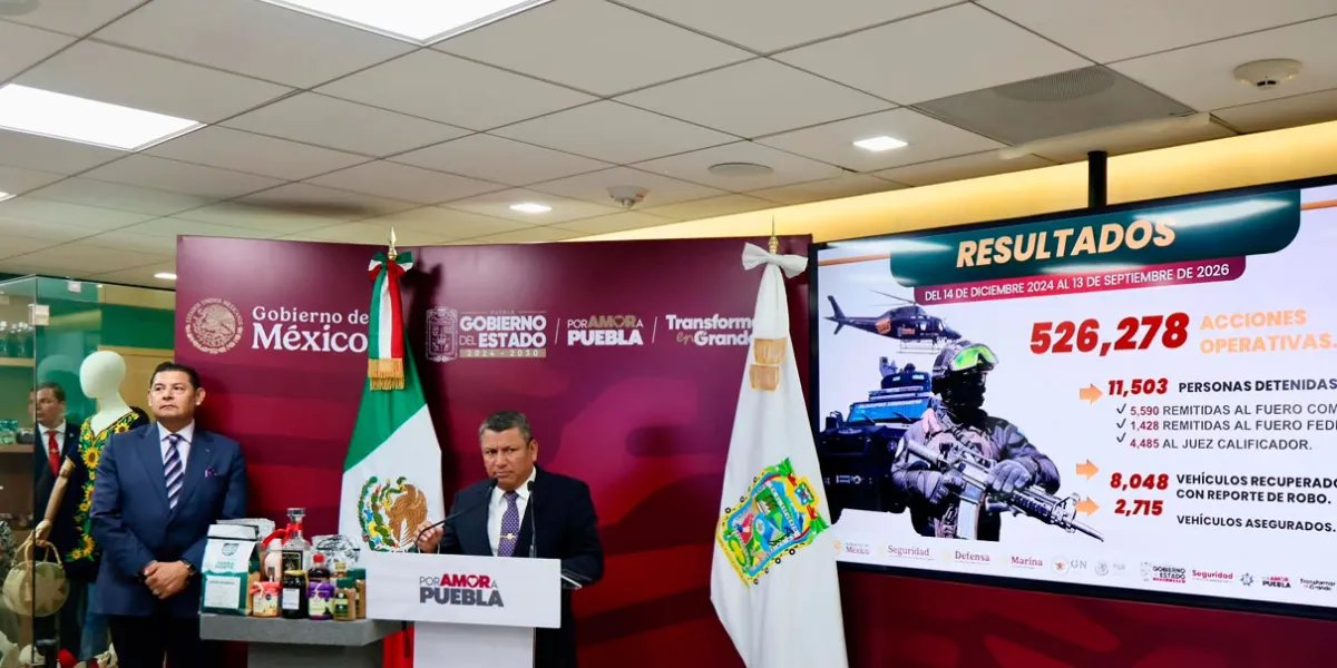 Estrategia de seguridad reduce homicidio doloso y feminicidio en Puebla