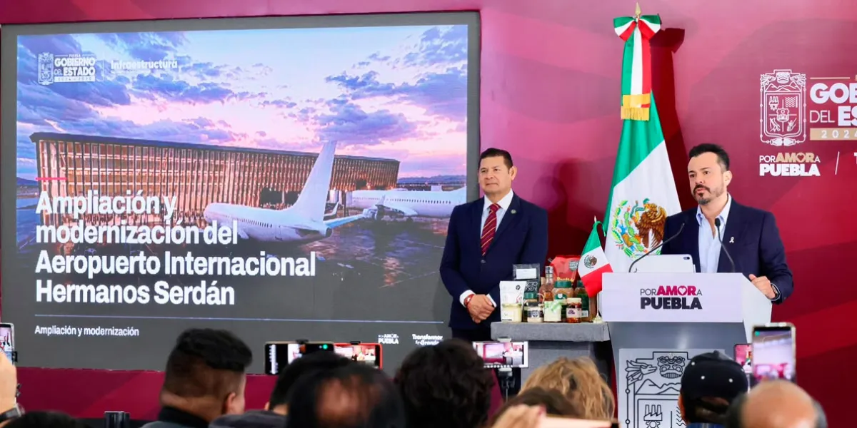 Modernización del Aeropuerto Hermanos Serdán proyecta a Puebla hacia 2030: Armenta Mier