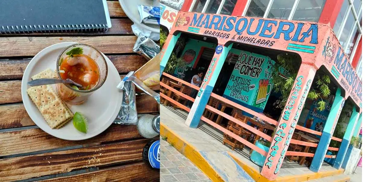 Denuncian cucaracha en cóctel e insultos en marisquería de Puebla. VIDEO