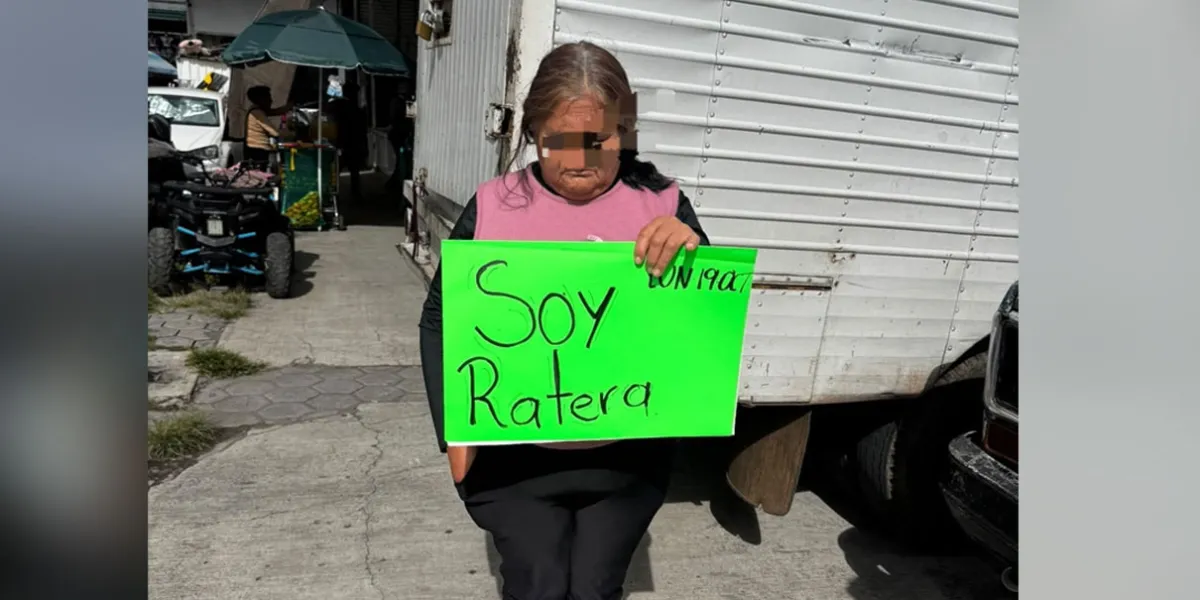 Comerciantes detuvieron y pasearon a ratera por el tianguis de Texmelucan 